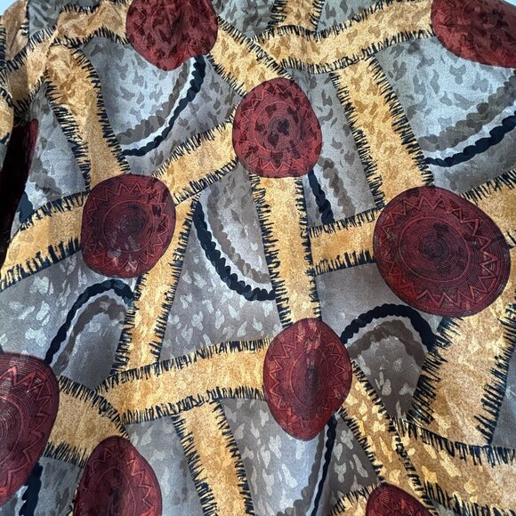 Vintage Via Ripatti Designs California Womens Abstract Pattern Blazer Jacket Red - Picture 3 of 8